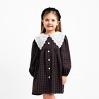 Платье школьное для девочки с воротником чёрное KAFTAN: School collection, размер 38 (146-152 см) - Фото 1