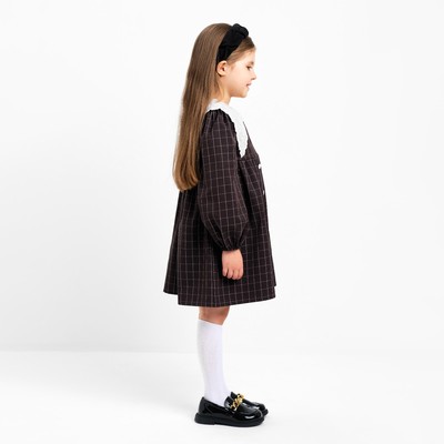 Платье с воротником для девочки KAFTAN: School collection, чёрное, размер 38 (146-152 см)