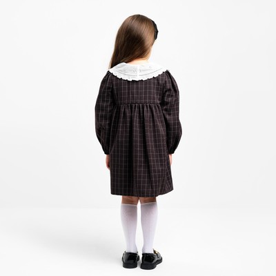 Платье с воротником для девочки KAFTAN: School collection, чёрное, размер 38 (146-152 см)