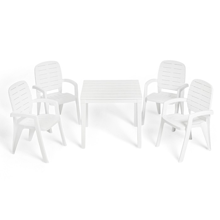 Набор садовой мебели "Прованс": стол квадратный 80 х 80 см + 4 кресла, белый - фото 1909159406
