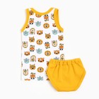 Комплект (майка,трусы) для мальчика Зоо, цвет белый/жёлтый, рост 74-80 см - фото 49434360
