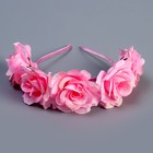 Карнавальный набор «Прекрасная выпускница», 2 предмета: лента розовая + булавка, ободок с цветами - Фото 6