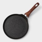Сковорода блинная Magistro Granit, d=22 см, ручка soft-touch, антипригарное покрытие, индукция, кованый алюминий, чёрная - Фото 3