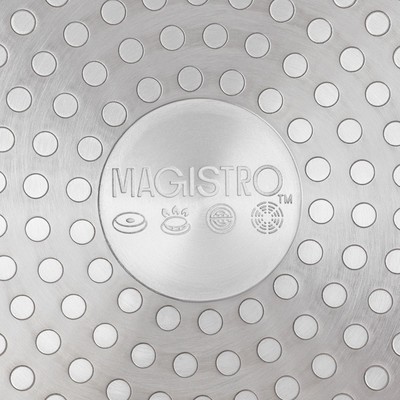 Сковорода Magistro Flame, d=22 см, h=4.5 см, ручка софт тач, антипригарное покрытие, индукция, кованый алюминий, чёрная