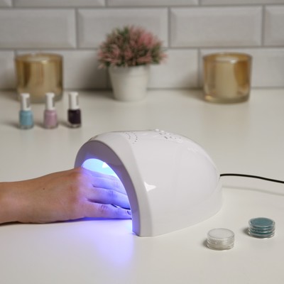 Лампа для маникюра Luazon LUF-17, UV/LED, 30 диодов, 48 Вт, таймер, USB, белая