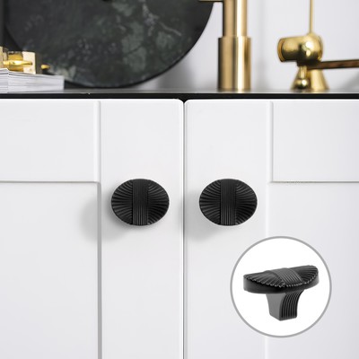 Ручка-кнопка CAPPIO, цинк, d=35 мм, цвет черный