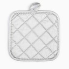 Прихватка Доляна "Клетка" цв.серый 17*17 см 100% п/э (комплект 2 шт) - фото 23605170