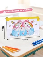 Пенал на молнии Calligrata «Единорожки», прозрачный, ПВХ, МИКС - Фото 2