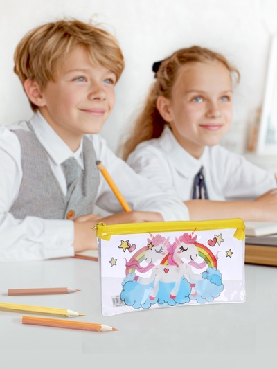 Пенал на молнии "Единорожки", МИКС