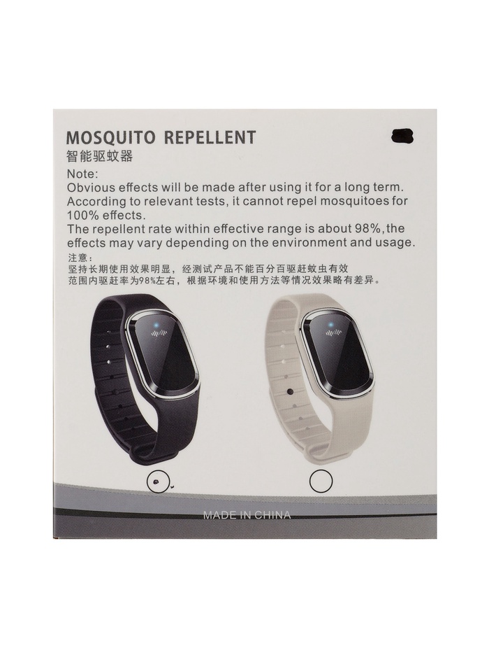 Браслет - отпугиватель комаров LRI-01, ультразвуковой, наручный, 10 м², АКБ, 40 мАч, чёрный - фото 51924554