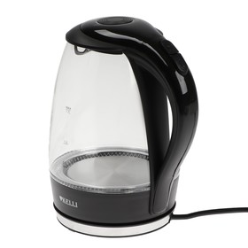 

Чайник электрический KELLI KL-1483, стекло, 1.7 л, 2200 Вт, чёрный