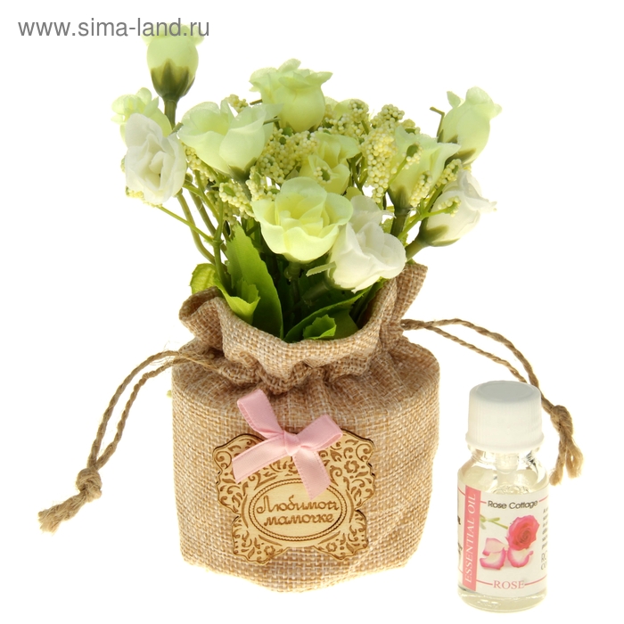 Декоративный букет с аромамаслом «Любимой мамочке», аромат роза, 8 × 15 см - Фото 1