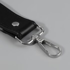 Ручка для сумки, с карабинами, 20 ± 1 см × 2,5 см, цвет чёрный/серебряный - Фото 3