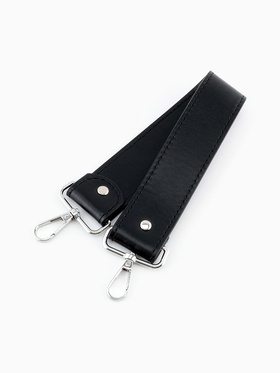 Ручка для сумки, с карабинами, 35±1 см × 3.5 см, цвет чёрный, серебряный 9327024