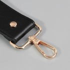 Ручка для сумки, с карабинами, 35±1 см × 3.5 см, цвет чёрный, золотой - Фото 3