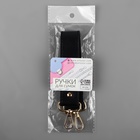 Ручка для сумки, с карабинами, 35±1 см × 3.5 см, цвет чёрный, золотой - Фото 7