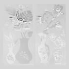 Наклейка интерьерная зеркальная "Вазы с цветами" МИКС 31,5х62 см - фото 319407791