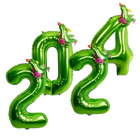 Набор фольгированных шаров 40" "2024 - год дракона", салатовый
