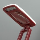 Настольная лампа с лупой 3х "Раскладушка" LED 5Вт 3000К 3хААА бордовый 9х6,5х25см RISALUX - Фото 9