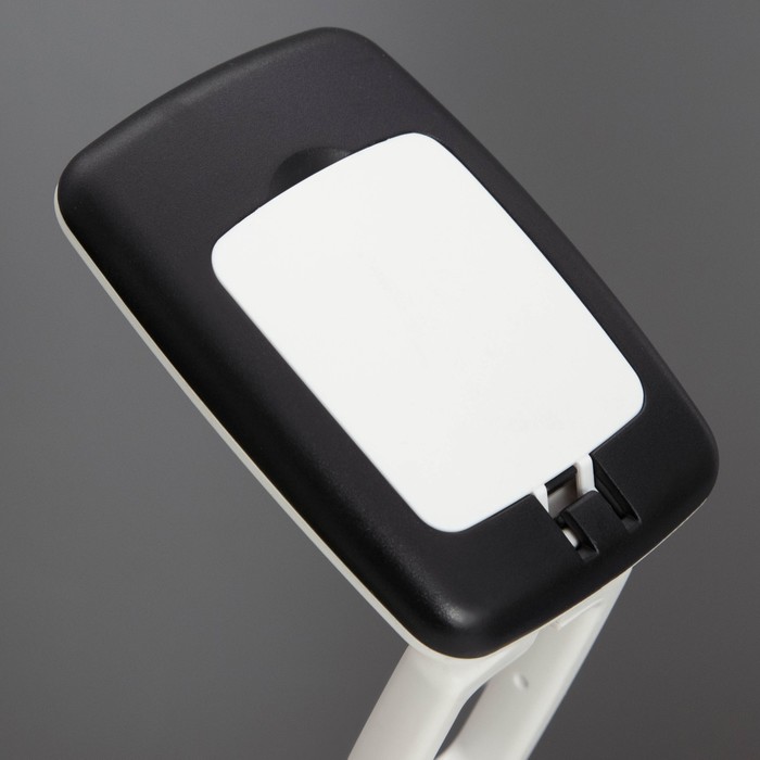 Настольная лампа с лупой 3х "Раскладушка" LED 5Вт 3000К USB бело-черный 9х6,5х25см RISALUX - фото 1910634131