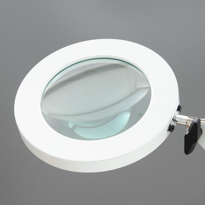 Настольная лампа на струбцине с лупой 5х "Омега" LED 5Вт 3000-6000К белый 16х16х71см 9468717