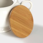 Сахарница BellaTenero, 500 мл, на бамбуковой подставке, фарфор, белая - Фото 4