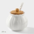 Набор фарфоровый сервировочный BellaTenero «Тюльпан», 4 предмета: молочник 200 мл, сахарница с крышкой 170 мл, бамбуковая подставка, ложка, белая - Фото 4