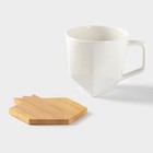 Набор кружек BellaTenero, 220 мл, 2 шт., на бамбуковых подставках, белый - Фото 4