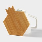 Набор кружек BellaTenero, 220 мл, 2 шт., на бамбуковых подставках, белый - Фото 5