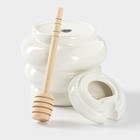 Ёмкость для мёда BellaTenero «Бочонок», 400 мл, с ложкой, фарфор, белая - Фото 3