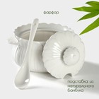 Сахарница фарфоровая с ложкой на бамбуковой подставке BellaTenero «Тюльпан», 350 мл, цвет белый - Фото 2