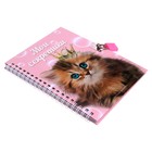 Записная книжка подарочная на замочке, А6, 45 листов, в линейку "Котенок" - Фото 2