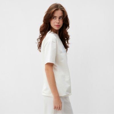 Футболка женская MINAKU OVERSIZE FIT: SPORTY & STYLISH, цвет экрю, размер 52