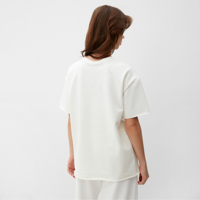 Футболка женская MINAKU OVERSIZE FIT: SPORTY & STYLISH, цвет экрю, размер 52