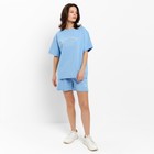 Комплект (футболка, шорты) женский MINAKU цвет голубой, р-р 46 - Фото 2