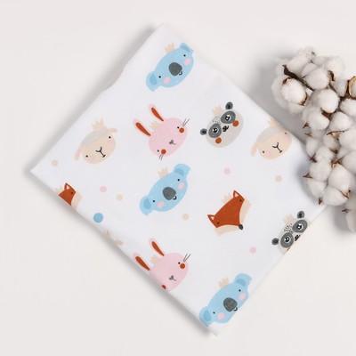 Пелёнка фланелевая Лесные друзья, размер 75×120 см, 170 г/м², хлопок 100%