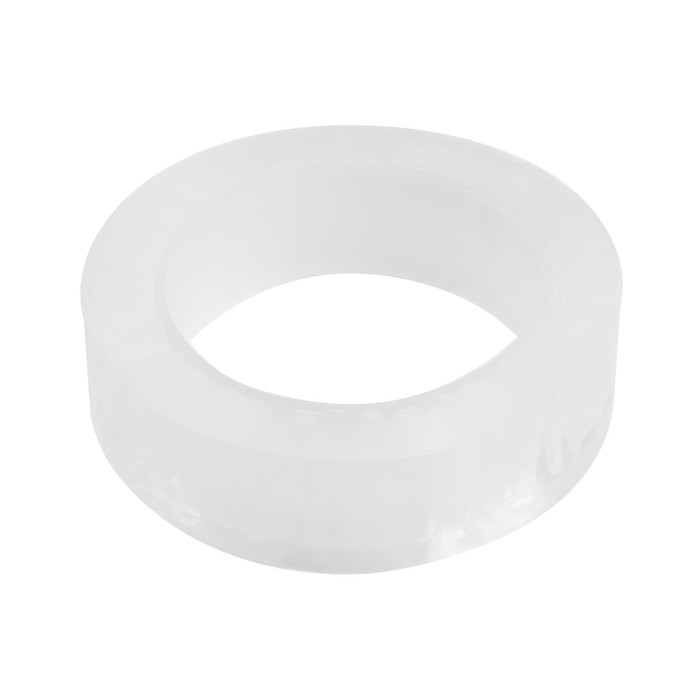 Лента клейкая ТУНДРА, прозрачная, двухсторонняя, 30 мм × 5 м