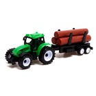Трактор инерционный «Фермер», с прицепом, МИКС, в пакете - фото 24246698