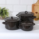 УЦЕНКА Набор кастрюль «Гранит», 2 шт.: 1.5 л, 3 л - Фото 1