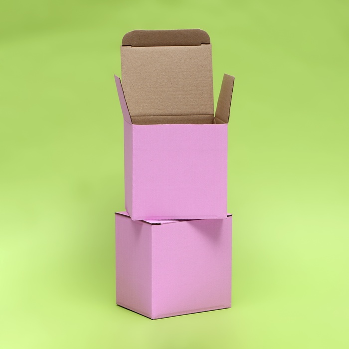 Коробка под кружку, без окна, розовая 12 х 9,5 х 12 см - Фото 1