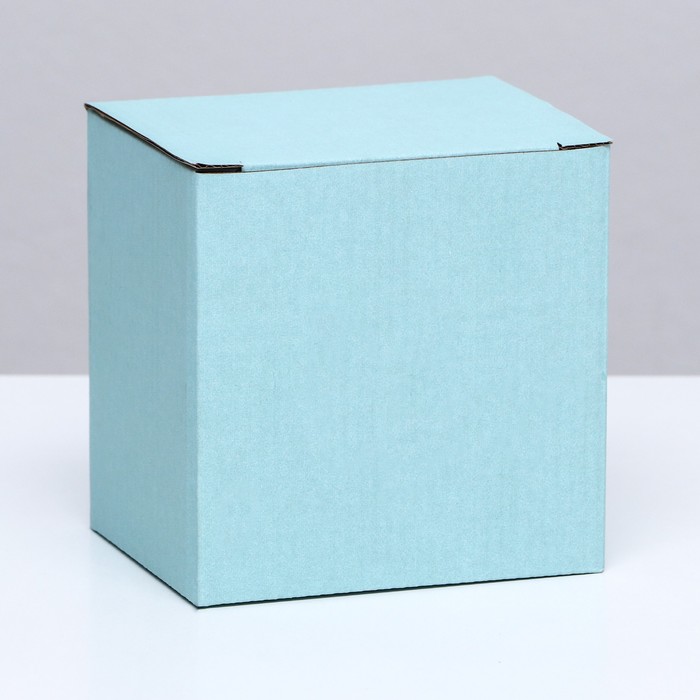 Коробка под кружку, без окна, голубая 12 х 9,5 х 12 см - Фото 1