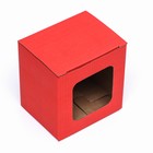 Коробка под кружку, с окном, красная 12 х 9,5 х 12 см - Фото 2