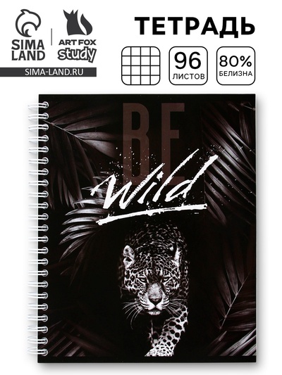 Тетрадь в клетку, 96 л., А5, на спирали, блок №2, Be wild