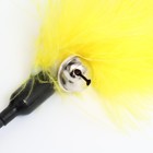 Дразнилка пуховая с бубенчиком "Светлячок", жёлтая - Фото 4
