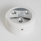 Ночник с датчиком "Анди" LED 1Вт от батареек 3хАAА белый (мебельный)  7х7х2,9 см RISALUX - фото 8697504