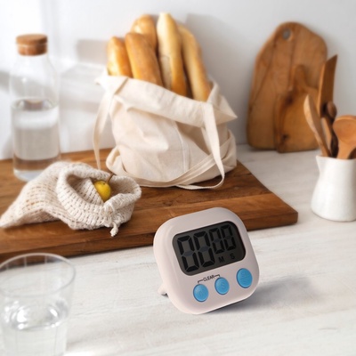 Таймер кухонный Luazon LB-18, на магните, с настольной подставкой, электронный, белый