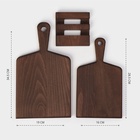 Набор деревянных разделочных досок на подставке Wild Kitchen, 34.5×19×2 см и 28.5×16 см, бук темный - Фото 3