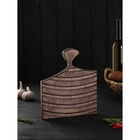 Доска разделочная деревянная для подачи Wild Kitchen, 26×22×2.5 см, граб темный - Фото 7