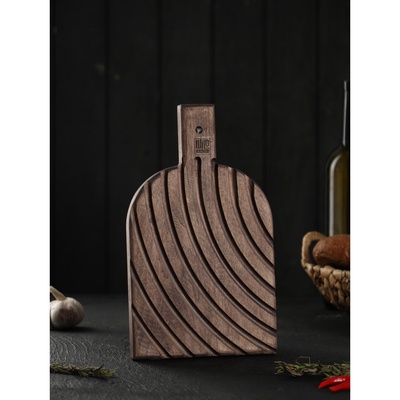 Доска разделочная деревянная для подачи Wild Kitchen, 29×17×2.5 см, граб темный