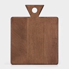 Доска разделочная деревянная для подачи Wild Kitchen, 27×22×2.5 см, граб темный - Фото 7